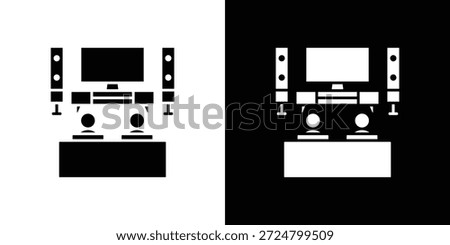 Home cinema icon silhouette vector flat illustration design pack.