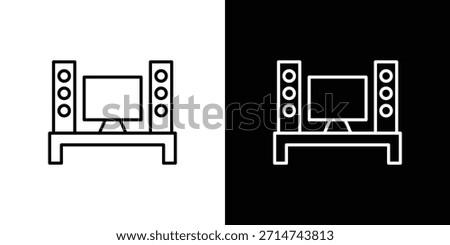 Home cinema icon. Thin linear web icons