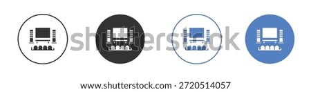 Home cinema icon vector clip art illustration collection