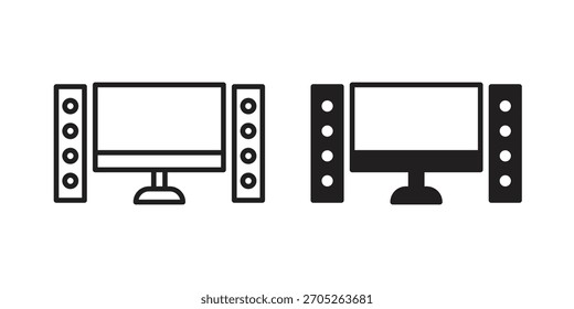 Vector de icono de cine en casa elemento de diseño aislado. EPS10
