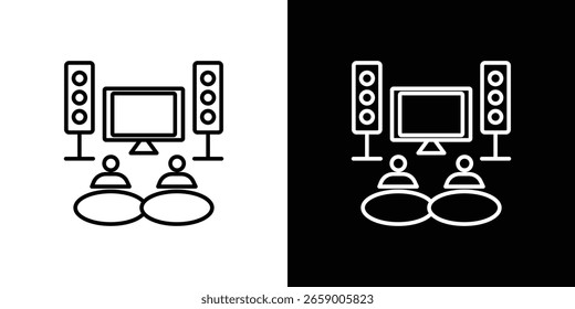 Home cinema icon in vector. Logotype