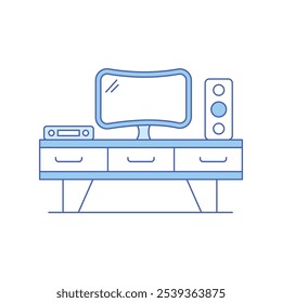 Home Cinema icon with white background vector stock illustration