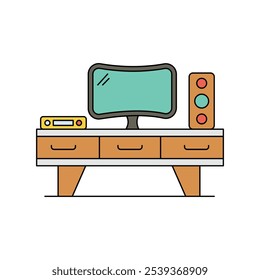 Home Cinema icon with white background vector stock illustration