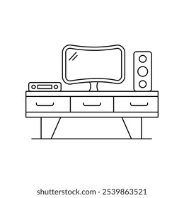 Home Cinema icon with white background vector stock illustration