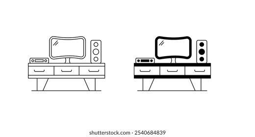 Home Cinema icon with white background vector stock illustration