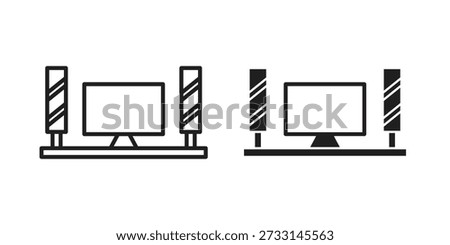 Home cinema icons designed in filled, outline, line and stroke style