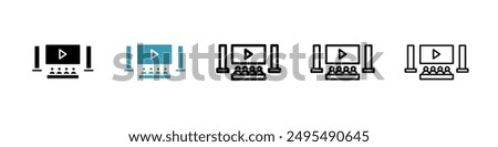 Home cinema line icon vector set.