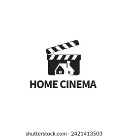 Vector de diseño del logotipo del cine en el hogar
