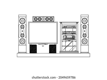 Home cinema with TV and videoplayer.