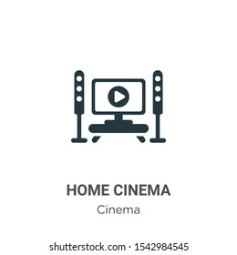 Home cinema vector icon on white background. Flat vector home cinema icon symbol sign from modern cinema collection for mobile concept and web apps design.