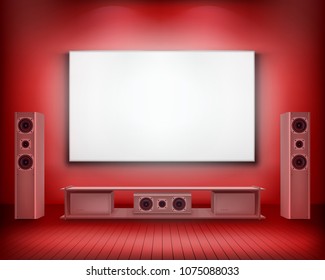 Home cinema.  Vector illustration.