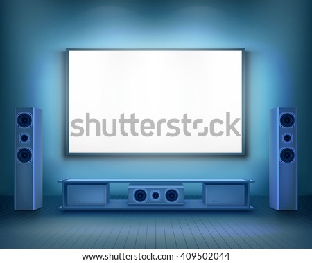 Home cinema.  Vector illustration.