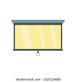 Home cinema white banner icon. Flat illustration of home cinema white banner vector icon for web design