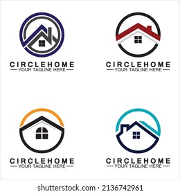 Símbolo de logotipo de círculo residencial diseño de ilustración vectorial