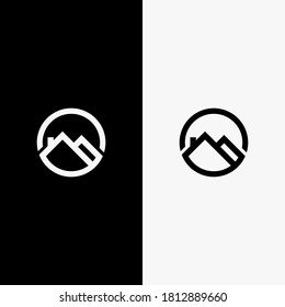 Home circle concept or mountain logo designs vector template
