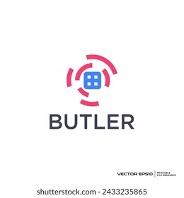 Home circle connection logo vector illustration