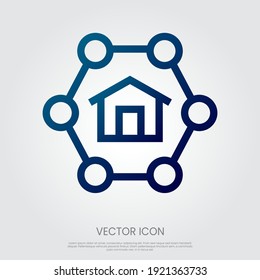 Home circle icon vector. Eps10 vector illustration.