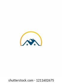 Home With Circle Logo Template