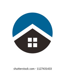 home and circle vector logo.