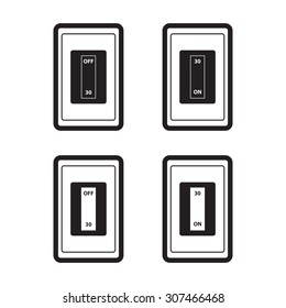 Home circuit breakers icon with on-off in flat style.
