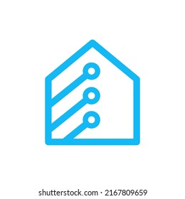 home and circuit logo design vector sign