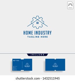 Home city gear logo design factory industry vector icon line