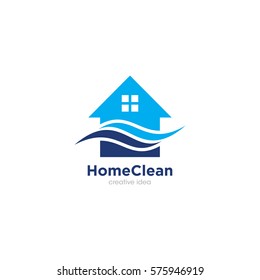 Home Clean Creative Concept Logo Design Template