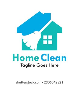 Home clean design logo template illustration
