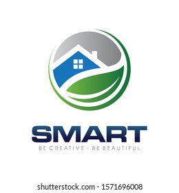 Home Clean, Home Fresh, Green House Logo Vector