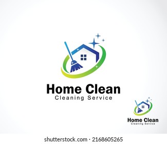 home clean logo creative clean and service design concept