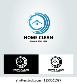 Home clean logo design concept, Cleaning service business logo