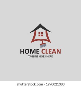 Home clean logo design concept. Vector illustration