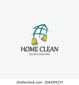 Home clean logo design concept. Vector illustration