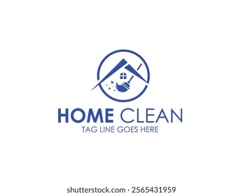 Home clean logo design, modern and minimalist logo design for laundry and home cleaning services