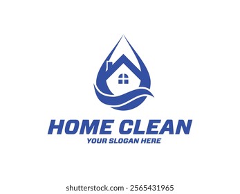 Home clean logo design, modern and minimalist logo design for laundry and home cleaning services