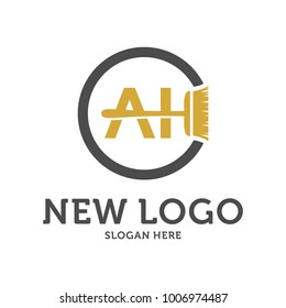 Home Clean Logo Design Template. Initial A, H Clean logo design concept