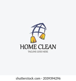Home clean logo design template. Vector illustration
