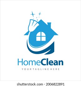 Home clean logo template, vector illustration.	