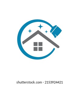 Home clean logo. Vector image