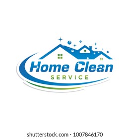 home clean service logo icon vector template