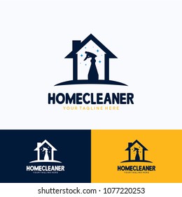 Home Cleaner Logo Template Design. Creative Vector Emblem, for Icon or Design Concept.