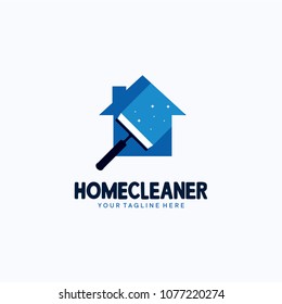 Home Cleaner Logo Template Design. Creative Vector Emblem, for Icon or Design Concept.