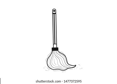 Home cleaning brush icon vector