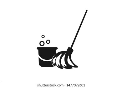 Home cleaning brush icon vector