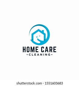 home cleaning care logo flat