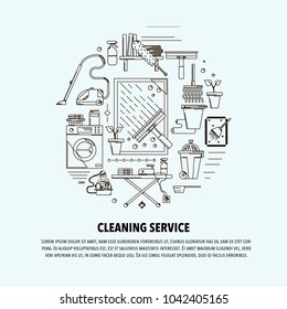 Home cleaning circle concept icon vector illustration design