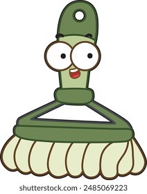 Imágenes vectoriales de garabato lindas para la limpieza del hogar. Materiales de fregona simples.
