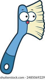 Home cleaning cute doodle vector images. Simple blue brush materials.
