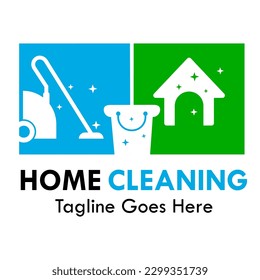 Home cleaning design logo template illustration
