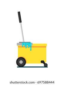 Home cleaning equipment icon. Professional cleaning service vector illustration in flat design.